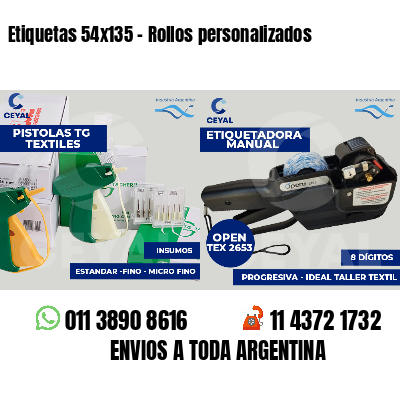 Etiquetas 54x135 - Rollos personalizados