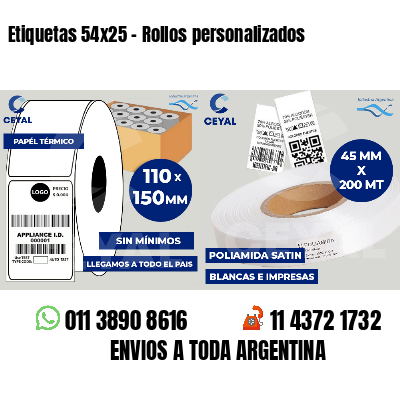 Etiquetas 54x25 - Rollos personalizados