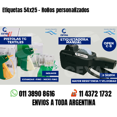 Etiquetas 54x25 - Rollos personalizados