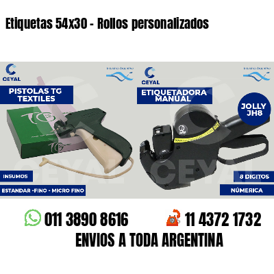 Etiquetas 54x30 - Rollos personalizados