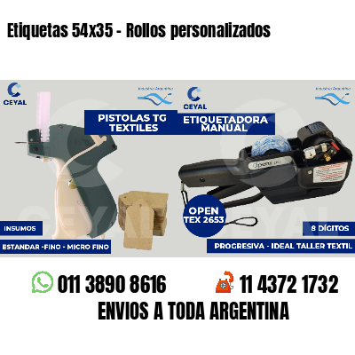 Etiquetas 54x35 - Rollos personalizados