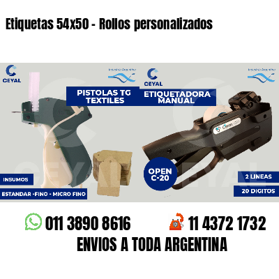 Etiquetas 54x50 - Rollos personalizados