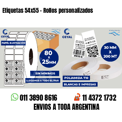 Etiquetas 54x55 - Rollos personalizados