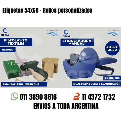 Etiquetas 54x60 - Rollos personalizados