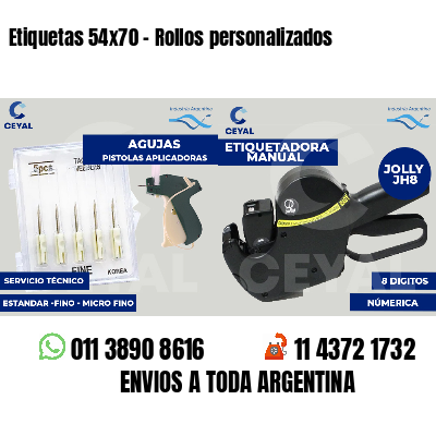 Etiquetas 54x70 - Rollos personalizados