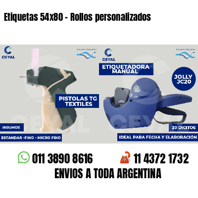Etiquetas 54x80 - Rollos personalizados