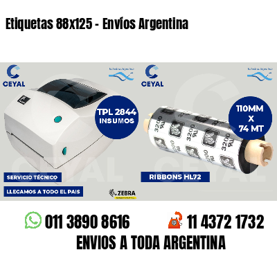 Etiquetas 88x125 - Envíos Argentina