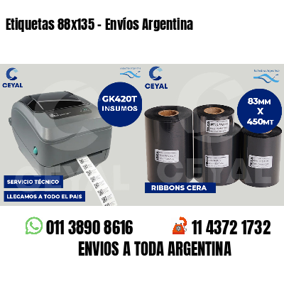 Etiquetas 88x135 - Envíos Argentina
