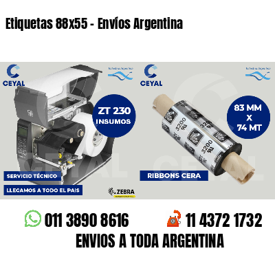 Etiquetas 88x55 - Envíos Argentina