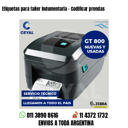 Etiquetas para taller indumentaria - Codificar prendas