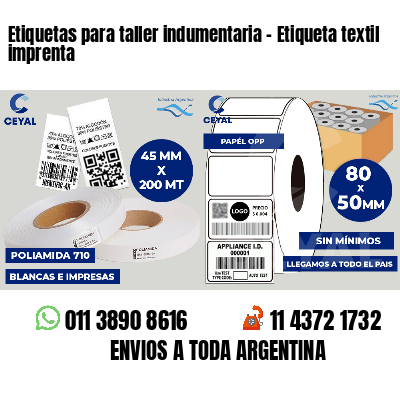 Etiquetas para taller indumentaria - Etiqueta textil imprenta