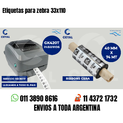 Etiquetas para zebra 33x110