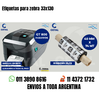 Etiquetas para zebra 33x130
