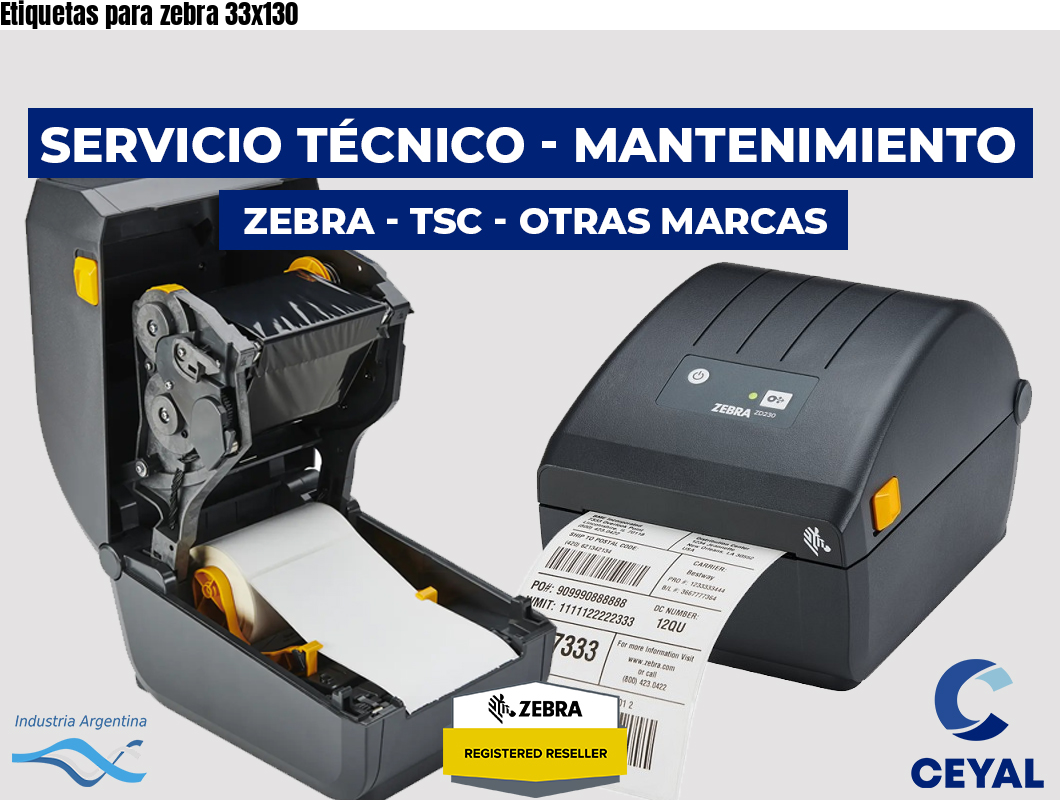 Etiquetas para zebra 33x130