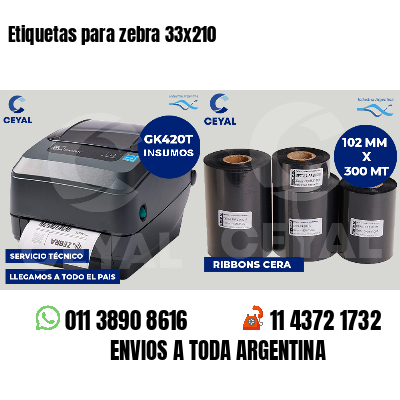 Etiquetas para zebra 33x210