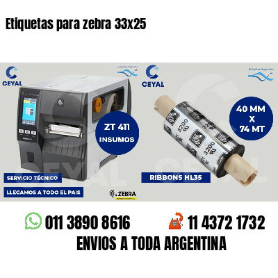 Etiquetas para zebra 33x25