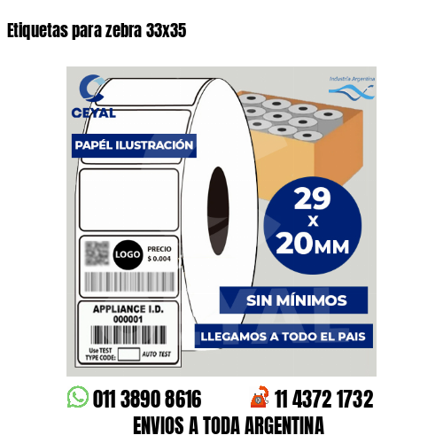 Etiquetas para zebra 33×35
