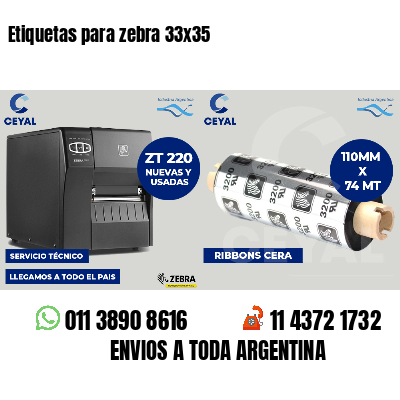 Etiquetas para zebra 33x35