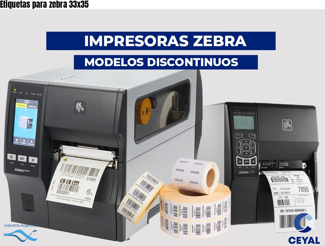 Etiquetas para zebra 33x35