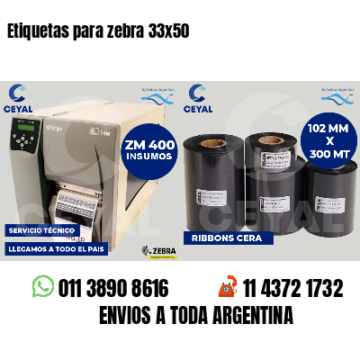 Etiquetas para zebra 33x50