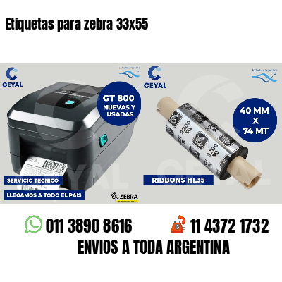 Etiquetas para zebra 33x55