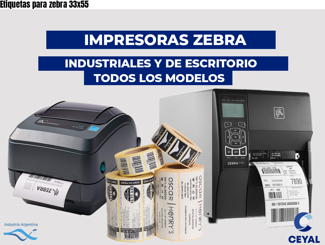 Etiquetas para zebra 33x55