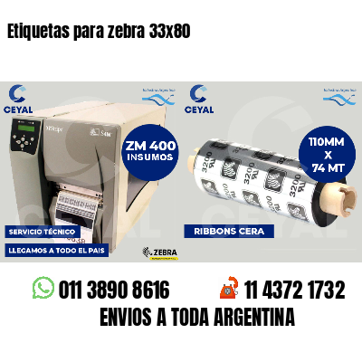 Etiquetas para zebra 33x80