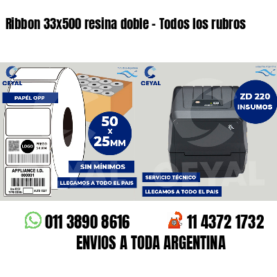 Ribbon 33x500 resina doble - Todos los rubros