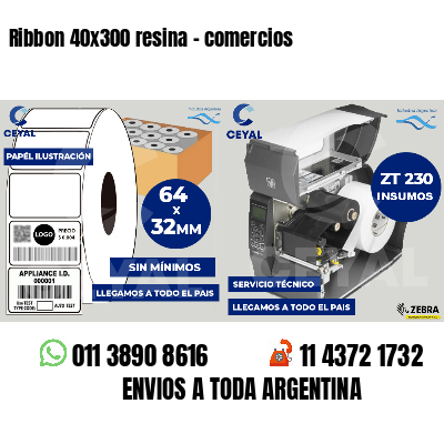 Ribbon 40x300 resina - comercios