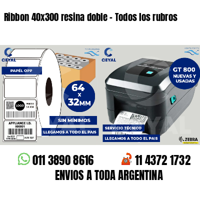 Ribbon 40x300 resina doble - Todos los rubros