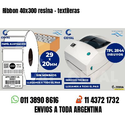 Ribbon 40x300 resina - textileras