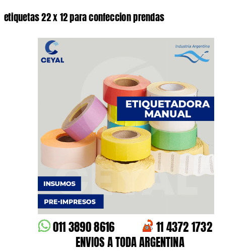 etiquetas 22 x 12 para confeccion prendas