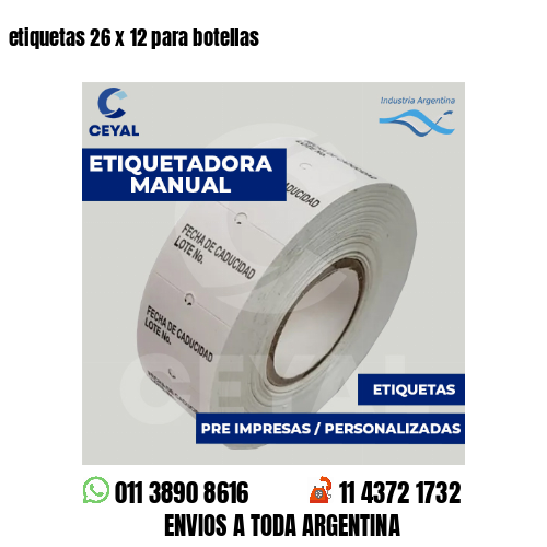 etiquetas 26 x 12 para botellas 