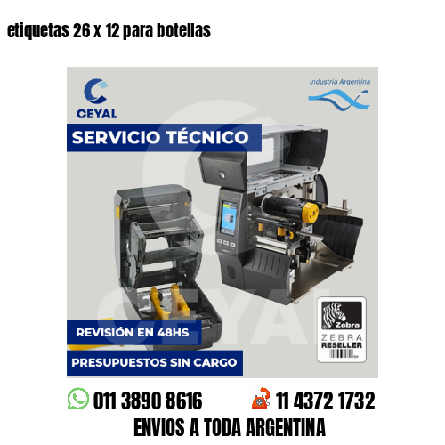 etiquetas 26 x 12 para botellas 