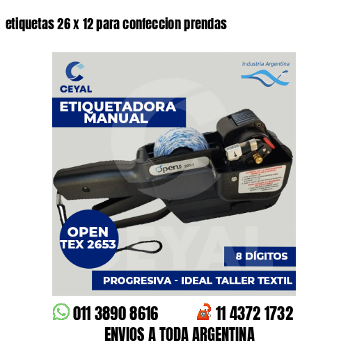 etiquetas 26 x 12 para confeccion prendas