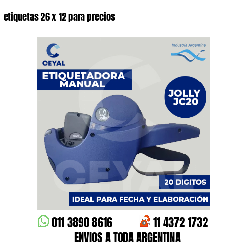 etiquetas 26 x 12 para precios