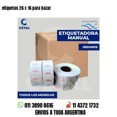 etiquetas 26 x 16 para bazar