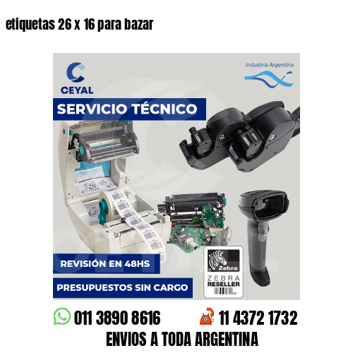 etiquetas 26 x 16 para bazar