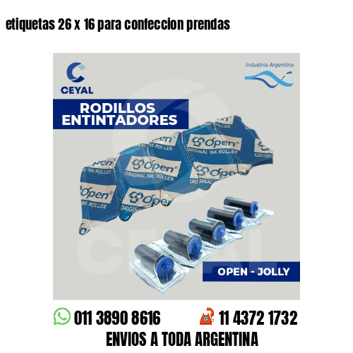 etiquetas 26 x 16 para confeccion prendas