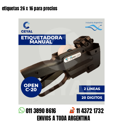 etiquetas 26 x 16 para precios