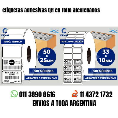 etiquetas adhesivas QR en rollo alcolchados