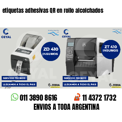 etiquetas adhesivas QR en rollo alcolchados