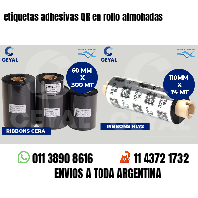 etiquetas adhesivas QR en rollo almohadas