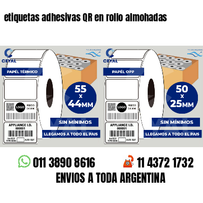etiquetas adhesivas QR en rollo almohadas