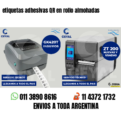etiquetas adhesivas QR en rollo almohadas