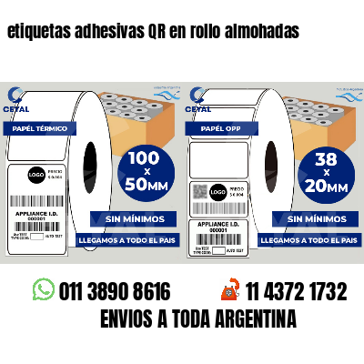 etiquetas adhesivas QR en rollo almohadas