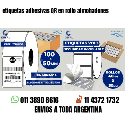 etiquetas adhesivas QR en rollo almohadones