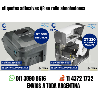 etiquetas adhesivas QR en rollo almohadones