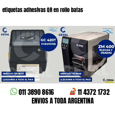 etiquetas adhesivas QR en rollo batas