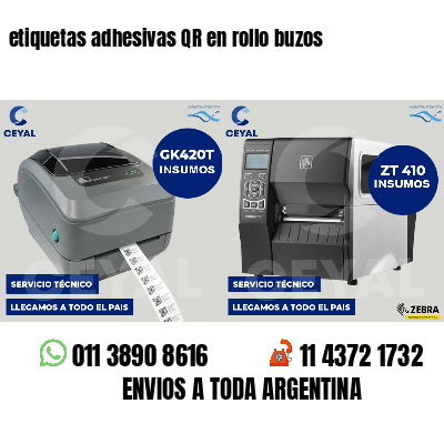 etiquetas adhesivas QR en rollo buzos